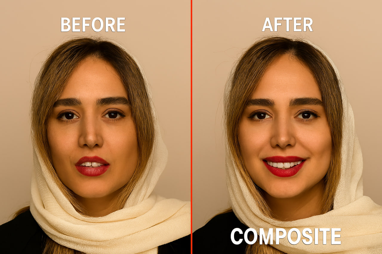 نمونه کار قبل و بعد کامپوزیت دندان